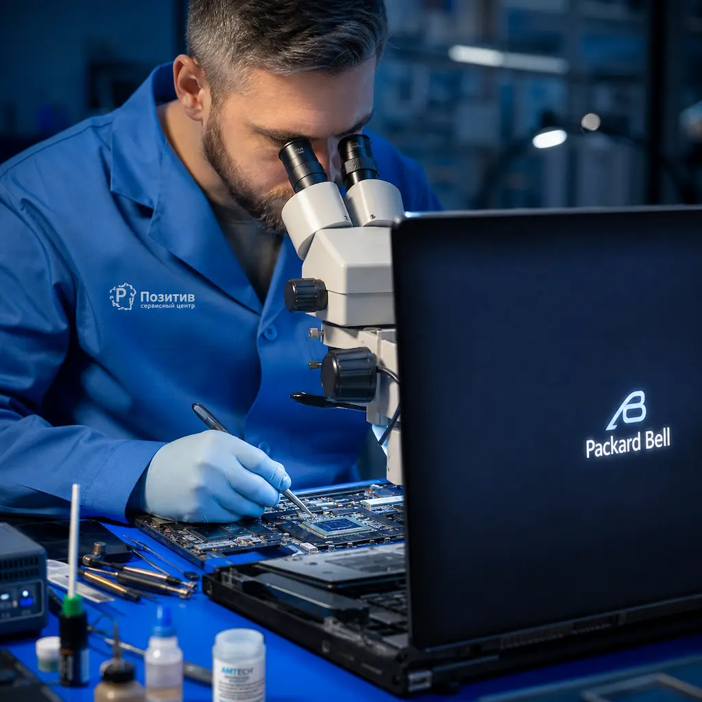 Замена видеокарты ноутбука Packard Bell в Евпатории