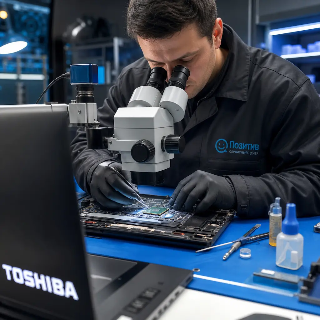 Замена видеокарты ноутбука Toshiba в Евпатории