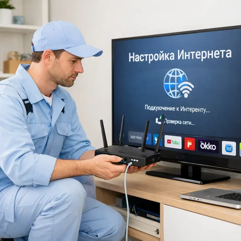 Настройка интернета на телевизоре в Евпатории