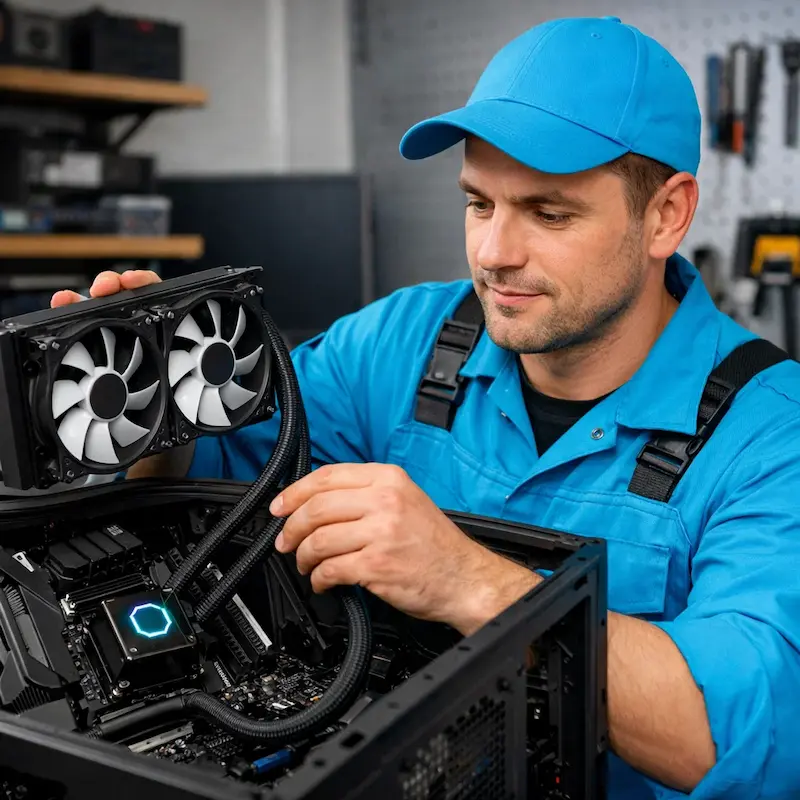 Установка водяного охлаждения на компьютер в Евпатории